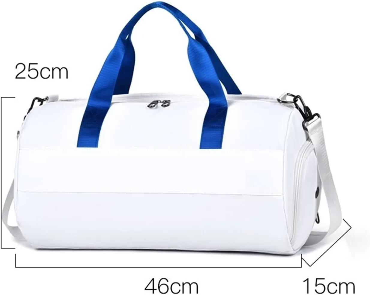women and Wet Separation Fitness Cylinder Waterproof Travel Portable Sports Sport Gym Bag (Black)