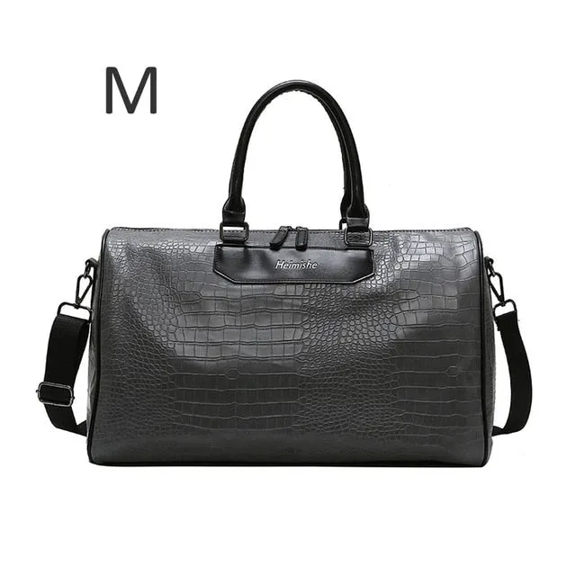 Women Fitness Gym Bag Alligator PU Leather Male Training Handbags Lady Travel Weekend Luggage Large Capacity Sac De Sport XA75D