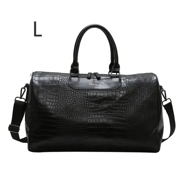 Women Fitness Gym Bag Alligator PU Leather Male Training Handbags Lady Travel Weekend Luggage Large Capacity Sac De Sport XA75D