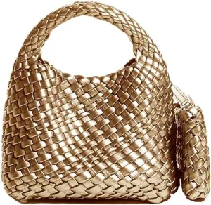 Women Handbag Popular Woven Tote Bag Bucket Composite Bag Knitting Chain Bag Crossbody Female Shoulder Bag Shopper Purses