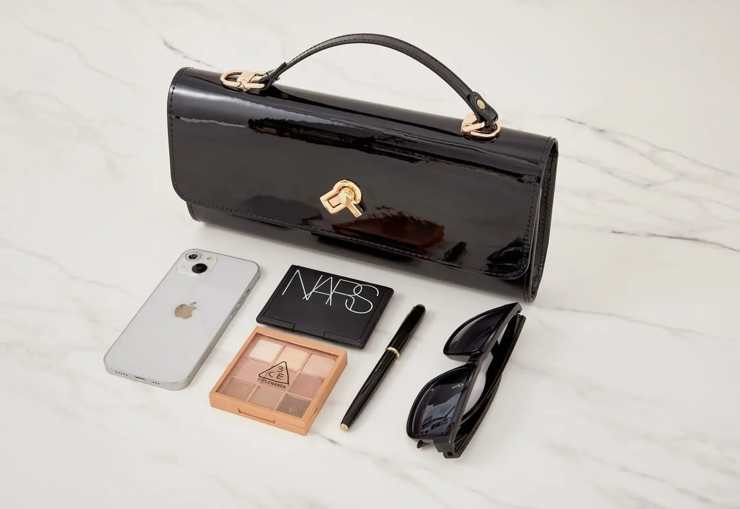 Women Metallic PU Leather Evening Clutch Purse Handbag Crossbody Shoulder Bag Square Box Bag Chic Handbag