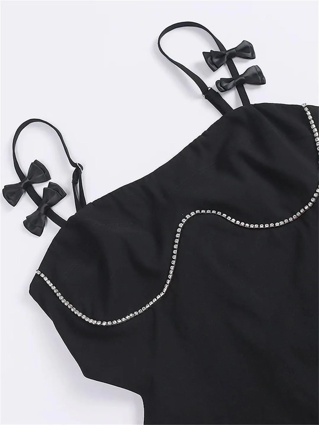 Women Solid High Stretch Camisole Mini Dresses Summer Sexy Cut Out Sleeveless Sheath Dress