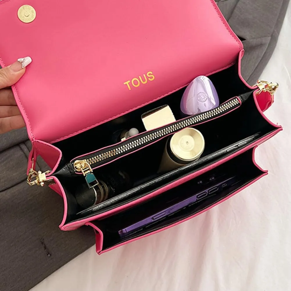 Women Trendy PU Leather Crossbody Bag Mini Square Shoulder Purse Solid Color Underarm Handbag Travel Commuting