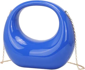 Women's Acrylic Handheld Moon Bag Fashionable And Personalized Metal Evening Handbag Elegant Evening Shoulder Bag