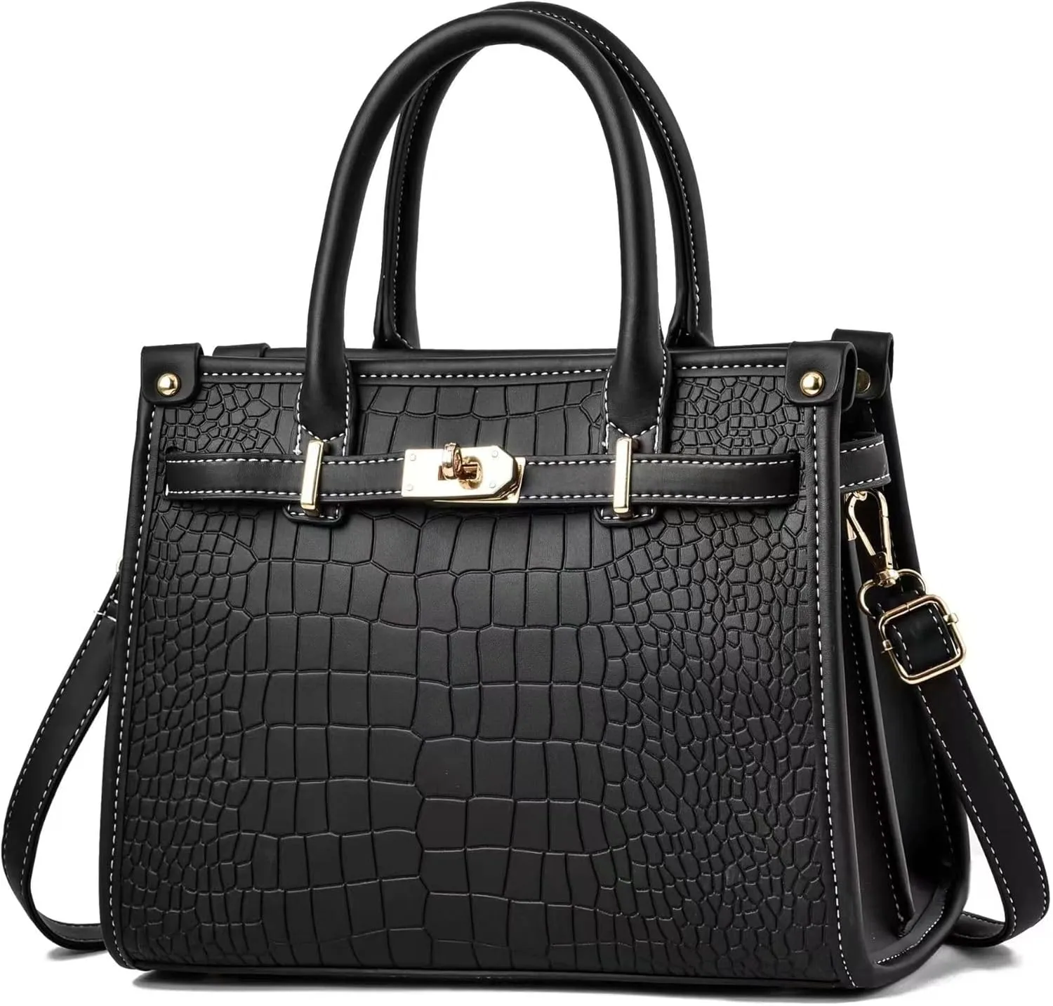 Women's Crocodile Satchel Handbag, Satchel Purse Shoulder Handbag, Top Handle Tote Handbags