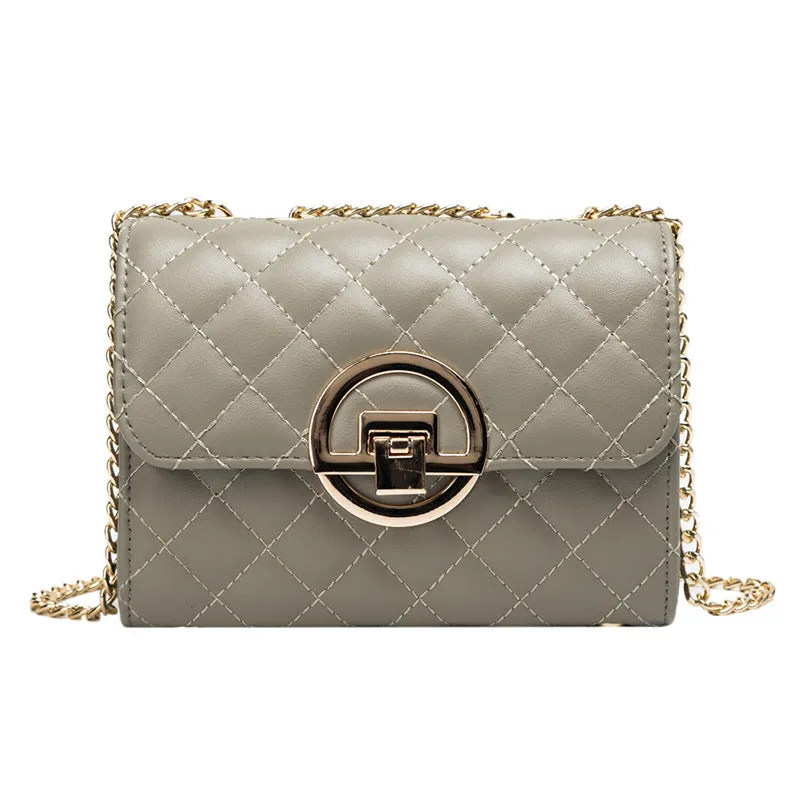 Women's Fashion Trendy Western Style Texture Chain Shoulder Bags