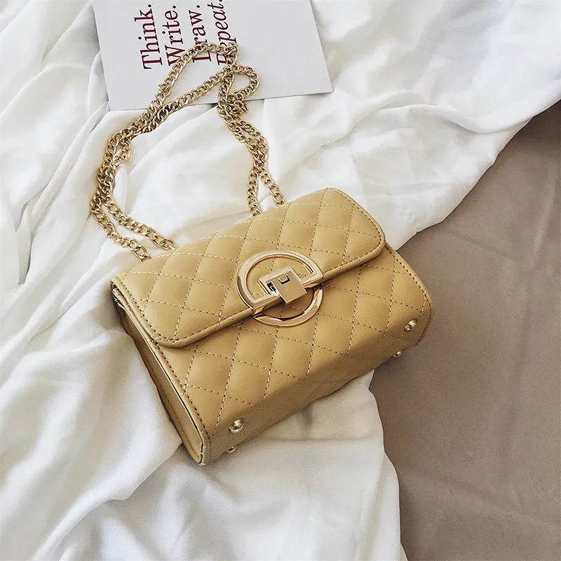 Women's Fashion Trendy Western Style Texture Chain Shoulder Bags