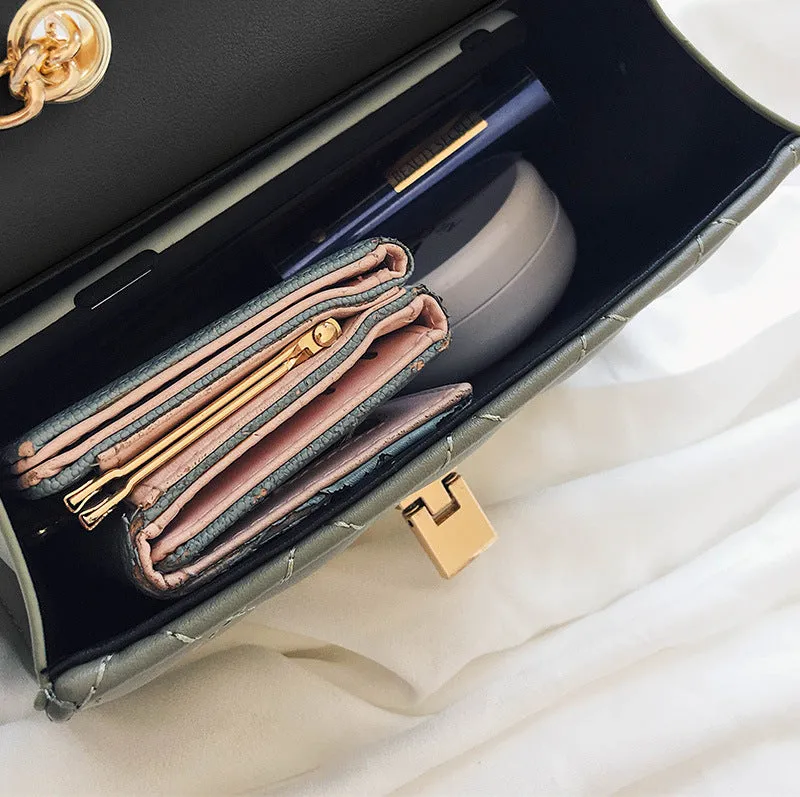 Women's Fashion Trendy Western Style Texture Chain Shoulder Bags
