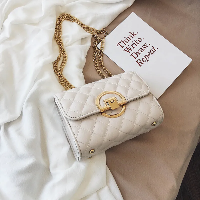 Women's Fashion Trendy Western Style Texture Chain Shoulder Bags