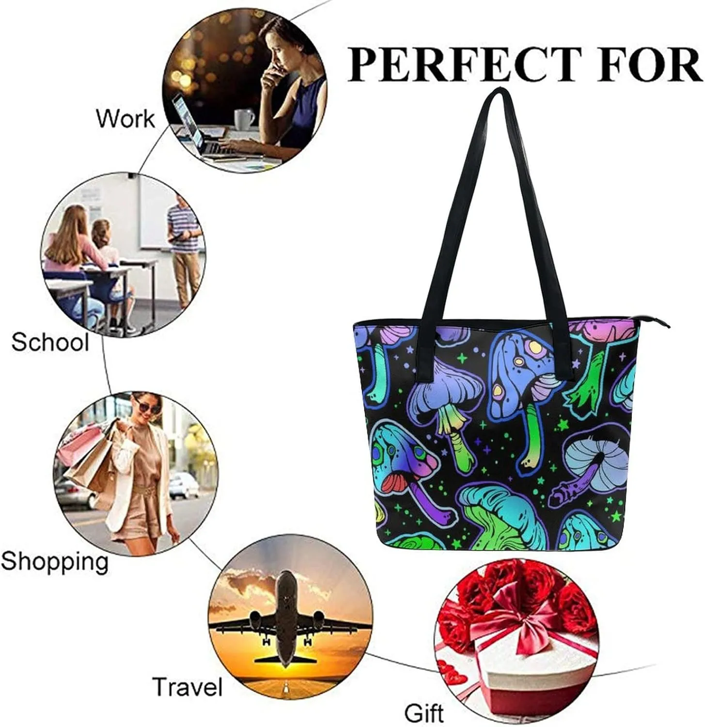 Women's Leather Large Capacity Work Tote Bags Handbags Big Commuter Bag