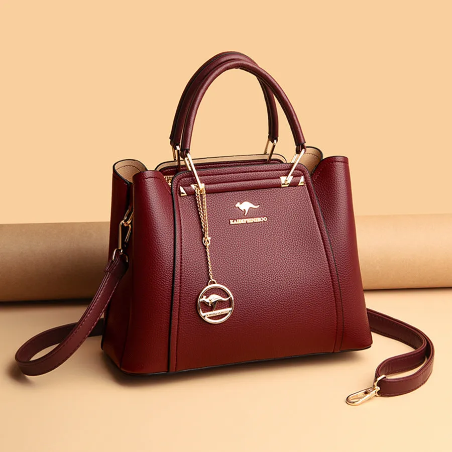 Women's Versatile Leather Large Capacity Handbag