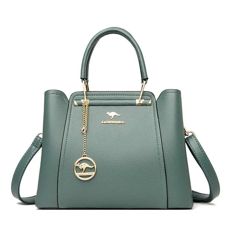 Women's Versatile Leather Large Capacity Handbag