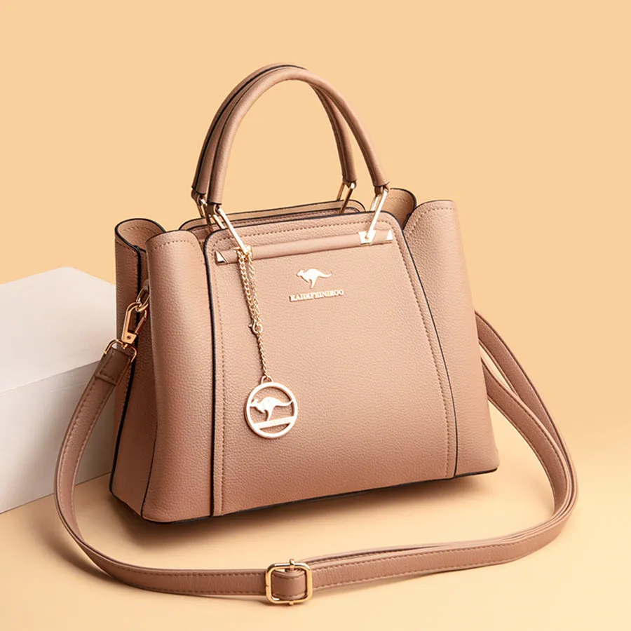Women's Versatile Leather Large Capacity Handbag