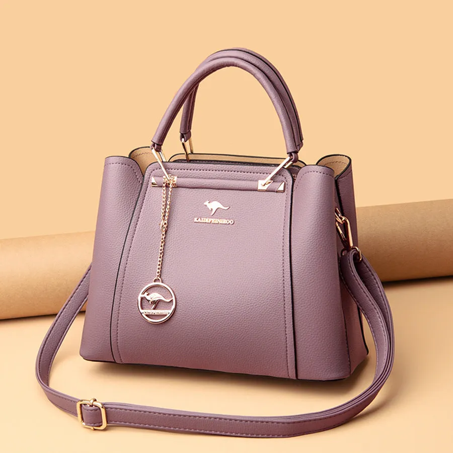 Women's Versatile Leather Large Capacity Handbag