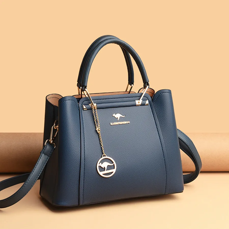 Women's Versatile Leather Large Capacity Handbag