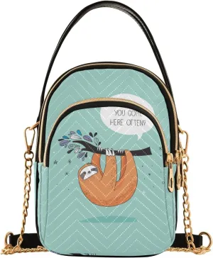 Women's Wave Cross Body Chest Bag, 52 inch Gold Chain Shoulder Handbag Purse