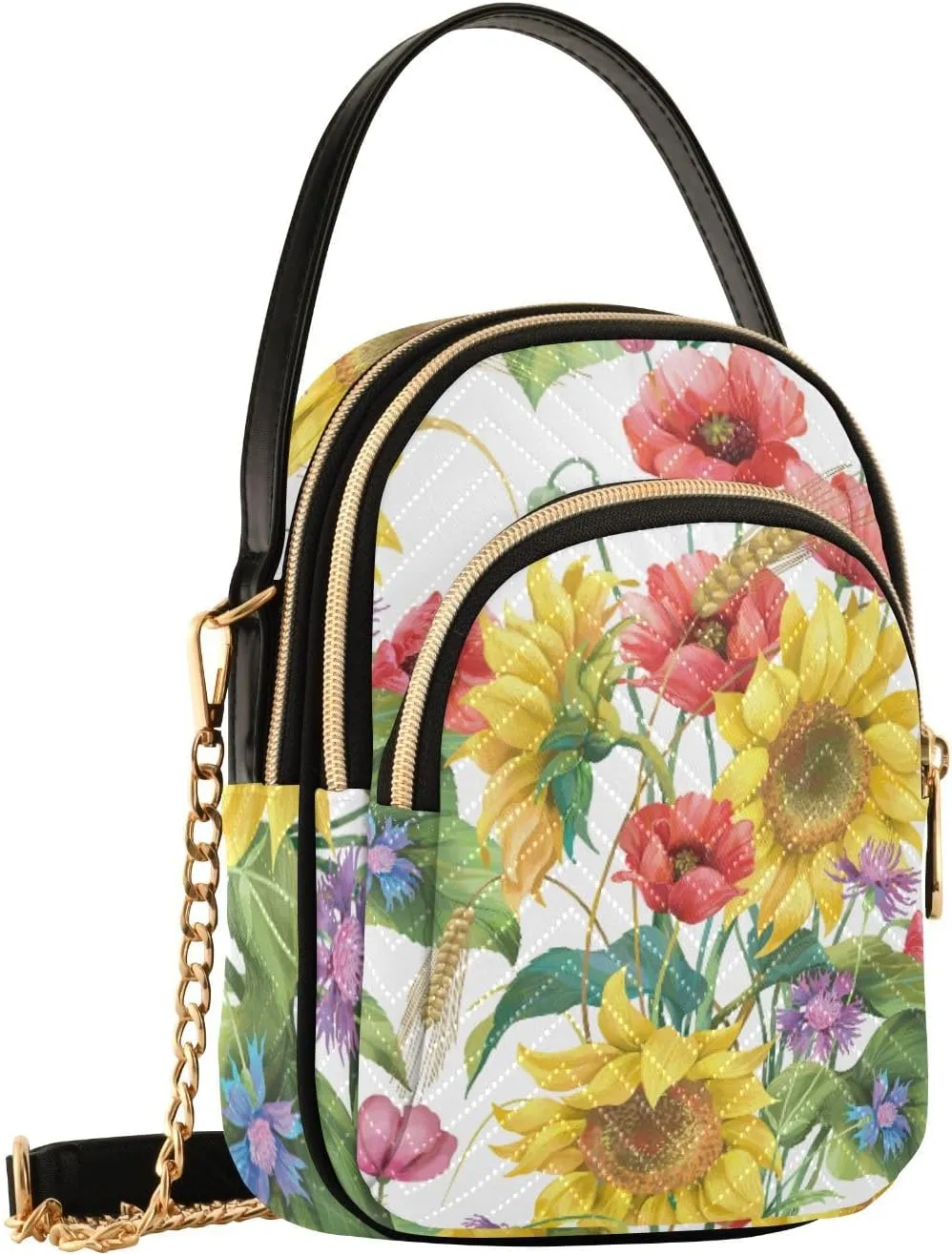 Women's Wave Cross Body Chest Bag, 52 inch Gold Chain Shoulder Handbag Purse