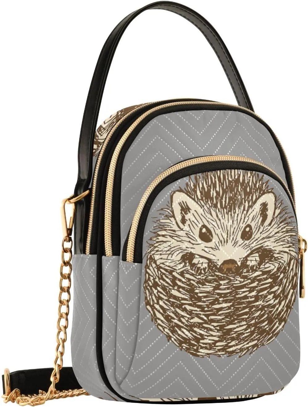 Women's Wave Cross Body Chest Bag, 52 inch Gold Chain Shoulder Handbag Purse
