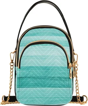 Women's Wave Cross Body Chest Bag, 52 inch Gold Chain Shoulder Handbag Purse