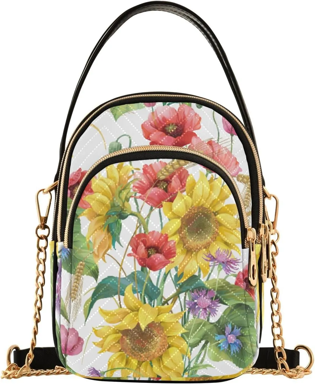 Women's Wave Cross Body Chest Bag, 52 inch Gold Chain Shoulder Handbag Purse