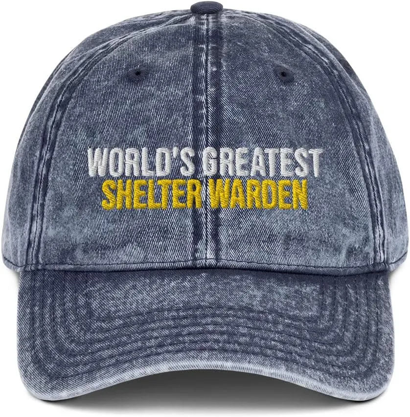 World's Greatest Shelter Warden Hat (Embroidered Vintage Cotton Twill Cap) Shelter Warden Apparel