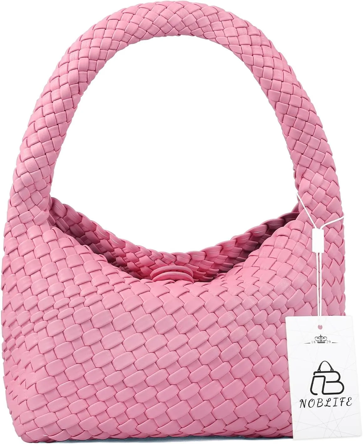 Woven Bag for Women, Small Vegan Leather Summer Beach Purse, and Travel Handbags Ladies' Retro Chic Shoulder Bags