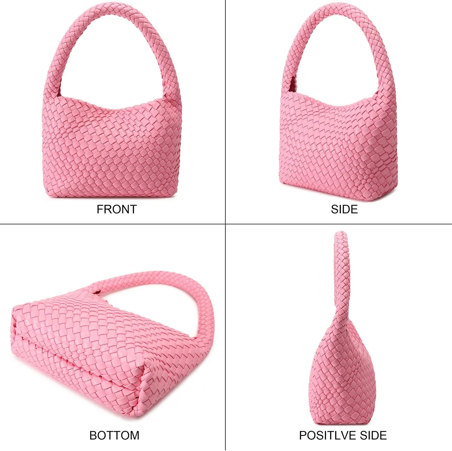 Woven Bag for Women, Small Vegan Leather Summer Beach Purse, and Travel Handbags Ladies' Retro Chic Shoulder Bags