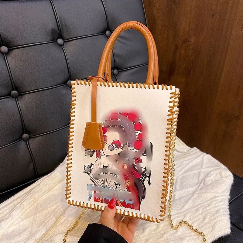 Woven Fashion Printed Handmade Material National Crossbody Bags