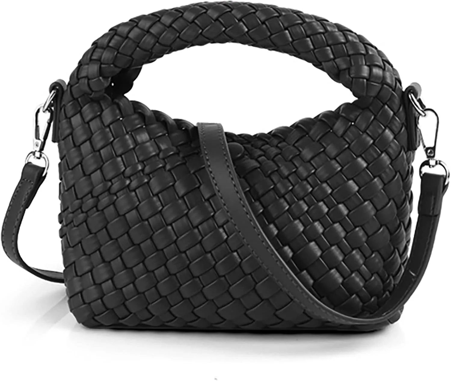 Woven Purse For Women, Small Crossbody Tote Bag with Detachable Shoulder Strap, Girls Top Handle Handbag