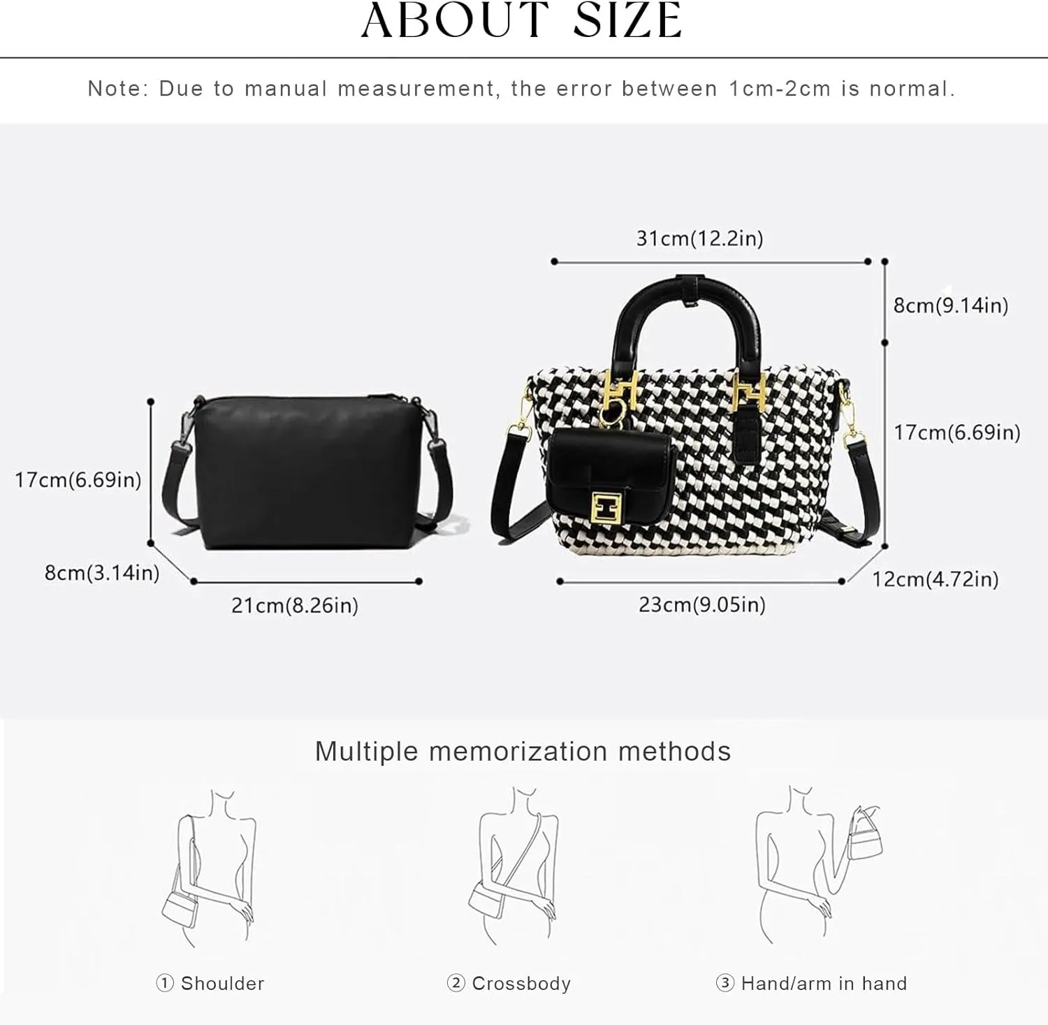 Woven Tote Bag For Women, Fashion Crossbody Shoulder Bag, Casual Top-handle Handbags, and Travel Purses Phone Bag