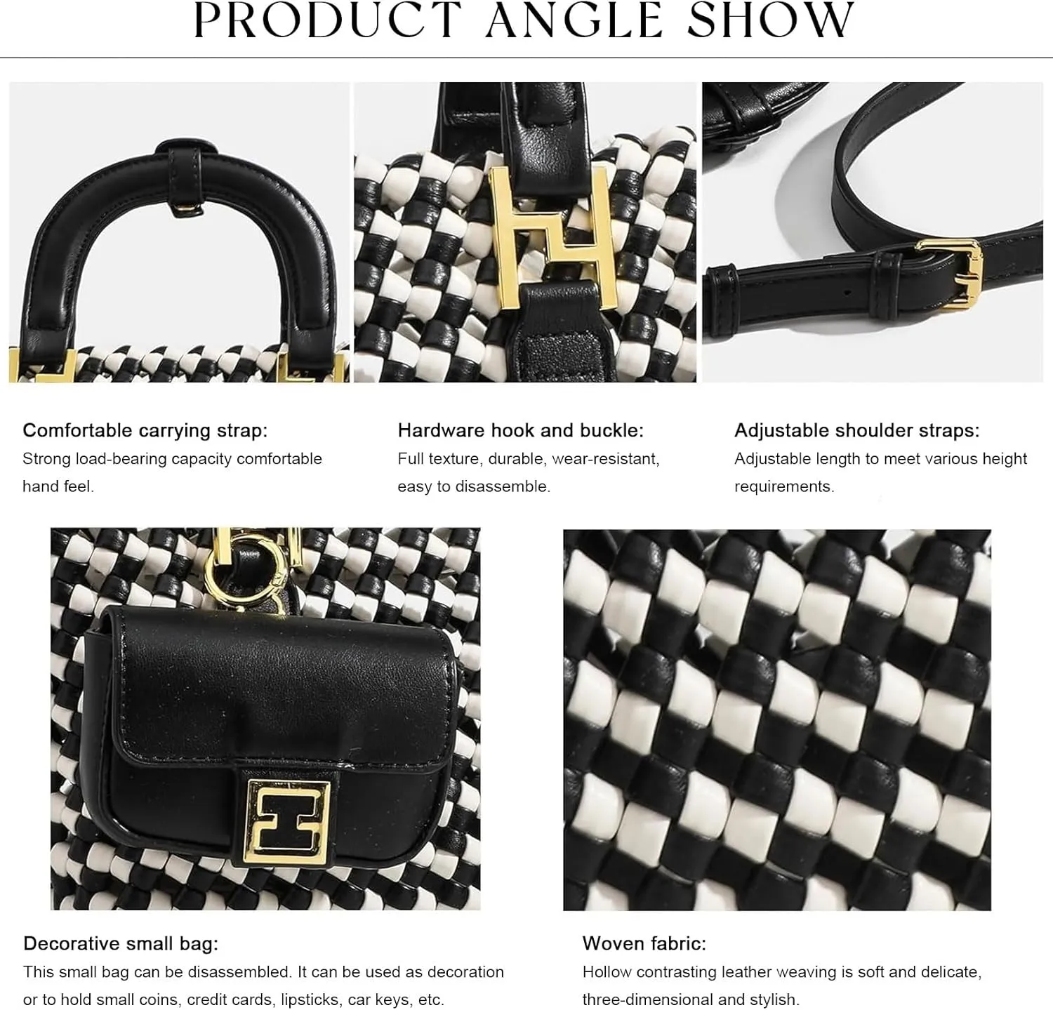 Woven Tote Bag For Women, Fashion Crossbody Shoulder Bag, Casual Top-handle Handbags, and Travel Purses Phone Bag
