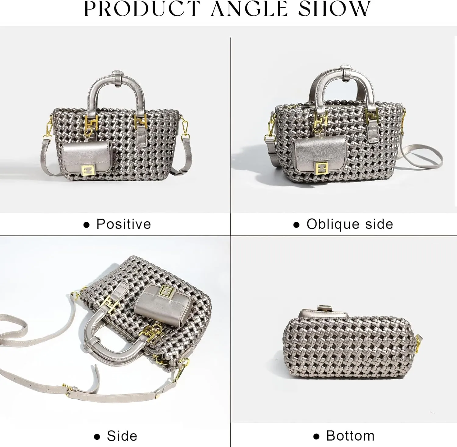 Woven Tote Bag For Women, Fashion Crossbody Shoulder Bag, Casual Top-handle Handbags, and Travel Purses Phone Bag