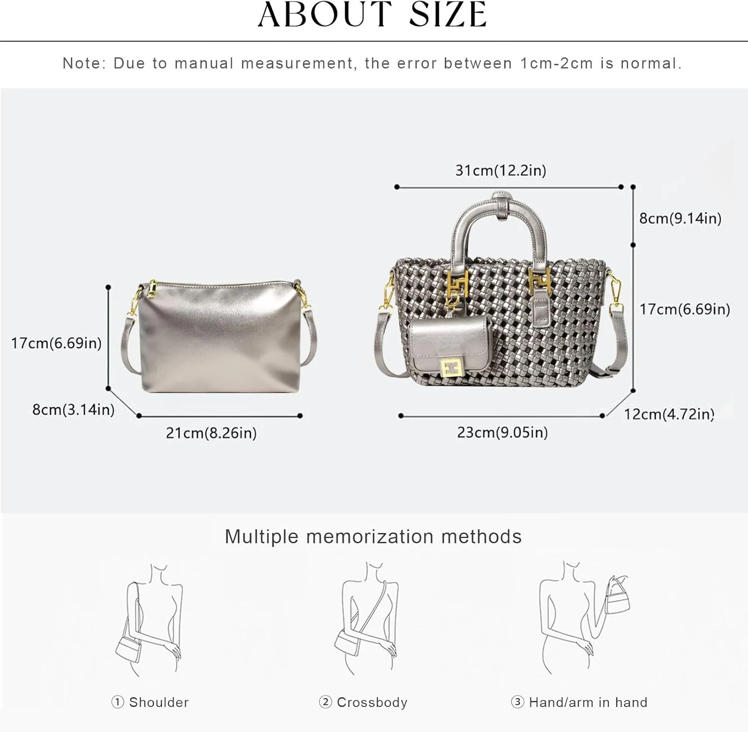 Woven Tote Bag For Women, Fashion Crossbody Shoulder Bag, Casual Top-handle Handbags, and Travel Purses Phone Bag