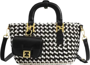 Woven Tote Bag For Women, Fashion Crossbody Shoulder Bag, Casual Top-handle Handbags, and Travel Purses Phone Bag