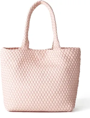 Woven Tote Bag for Women, Fashion Woven Bags for Women Vegan Leather Shoulder Handbags Large Summer Beach Travel Bag
