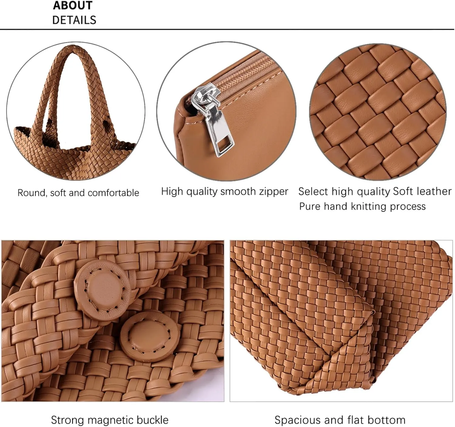 Woven Tote Bag for Women, Hobo Bag for Work, Large Beach Travel Handbags and Purses, Retro Shoulder Bag, Shopping Bag