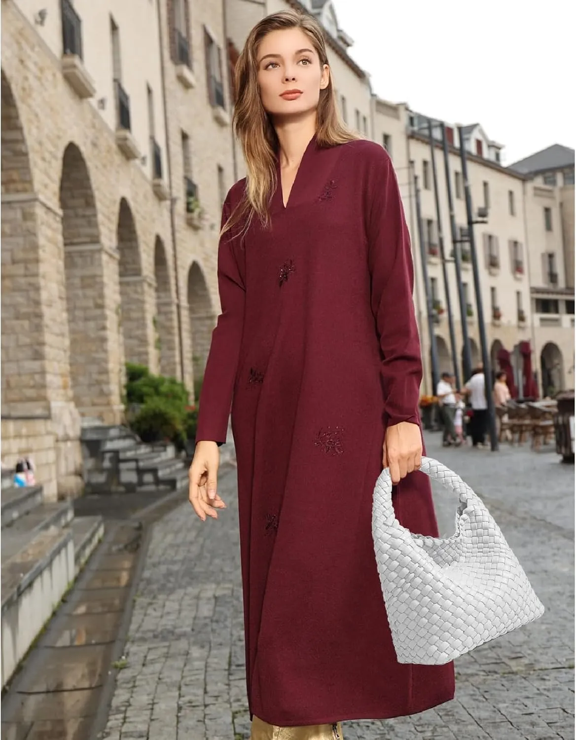 Woven Tote Bag For Women, Soft Foldable Top-Handle Wristlet Bag, Fashion Hobo Handbag, Composite Bag with Coin Purse