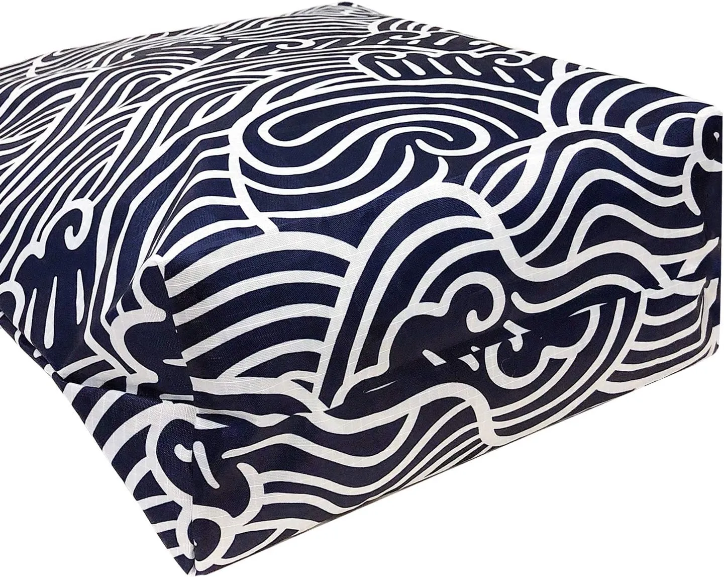 Wrapables Carryall Shopping Travel Tote Bag with Durable Ripstop Polyester - Foldable, Waterproof, and OEKO-TEX Certified, Small, Navy Swirls