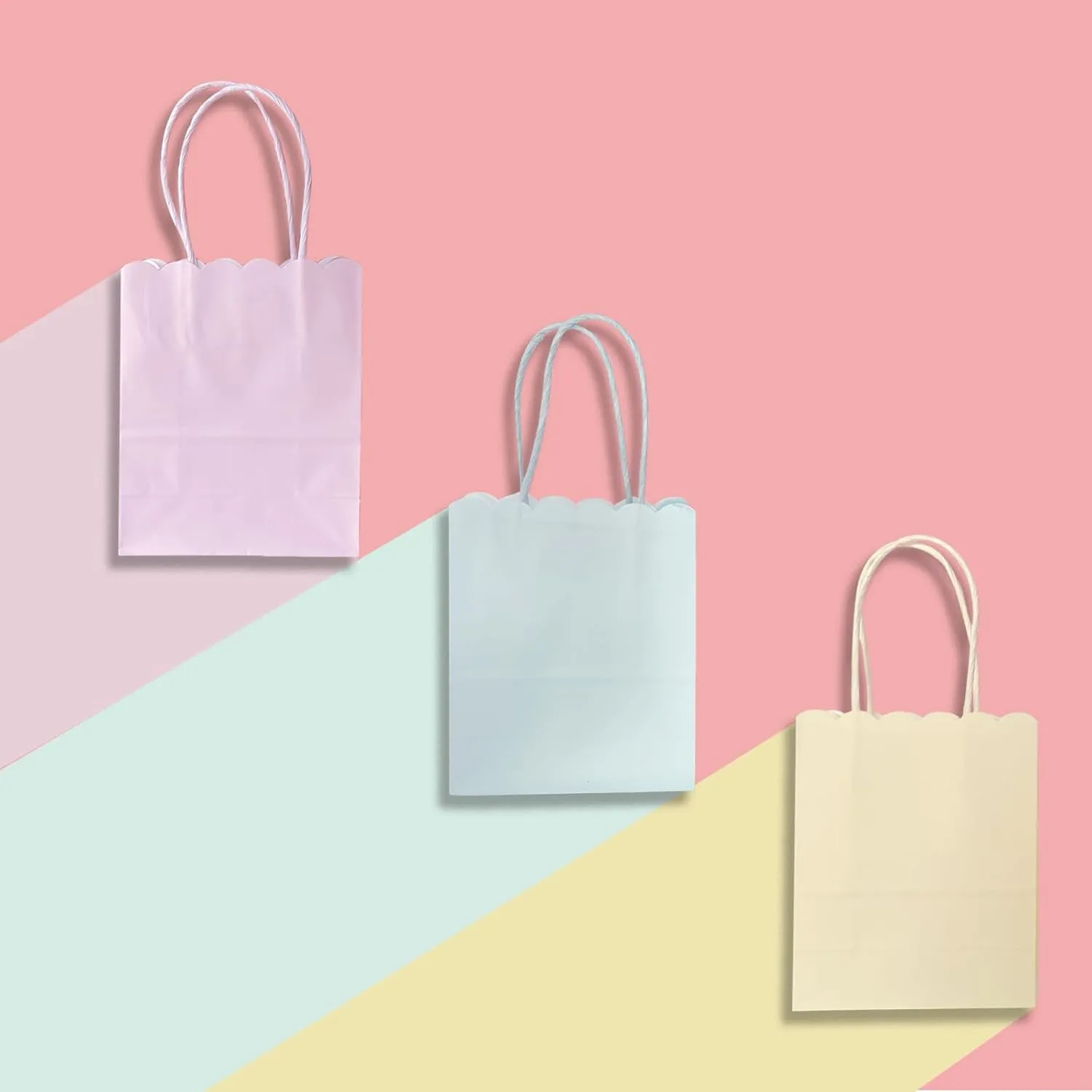 XIAMUY 30Pcs Mini Gift Bags, Party Favor Bags With Handles, Cute Paper Bag For Birthday, Goodie, Treat, Easter, Mother's Day, Wedding, Graduation - 4.7x5.9x2.3 Inch