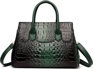 XXGJOALD-Women Satchel Bag PU Leather Crocodile-Embossed Pattern With Top Handle Shoulder Bags Handbags Fashion Purses Totes