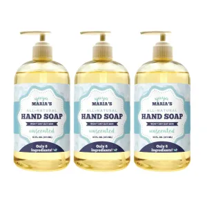 Yaya Maria's Natural Hand Soap, Only 6 Ingredients, 100% Nontoxic, Keeps Hands Soft, Cruelty-Free (Unscented)