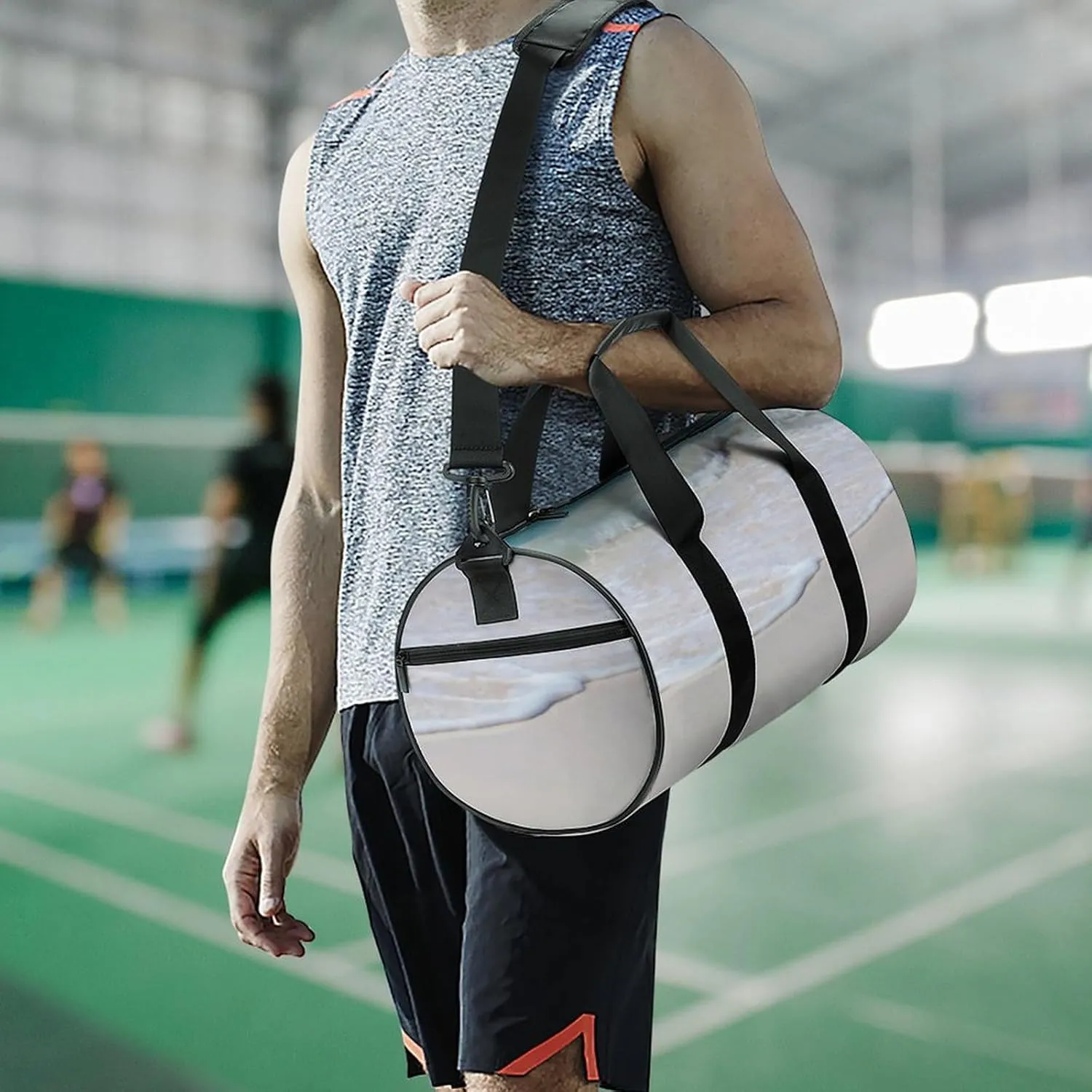 Yellow Lemons Pattern Fitness Bag Waterproof And Stain Resistant Suitable for Unisex
