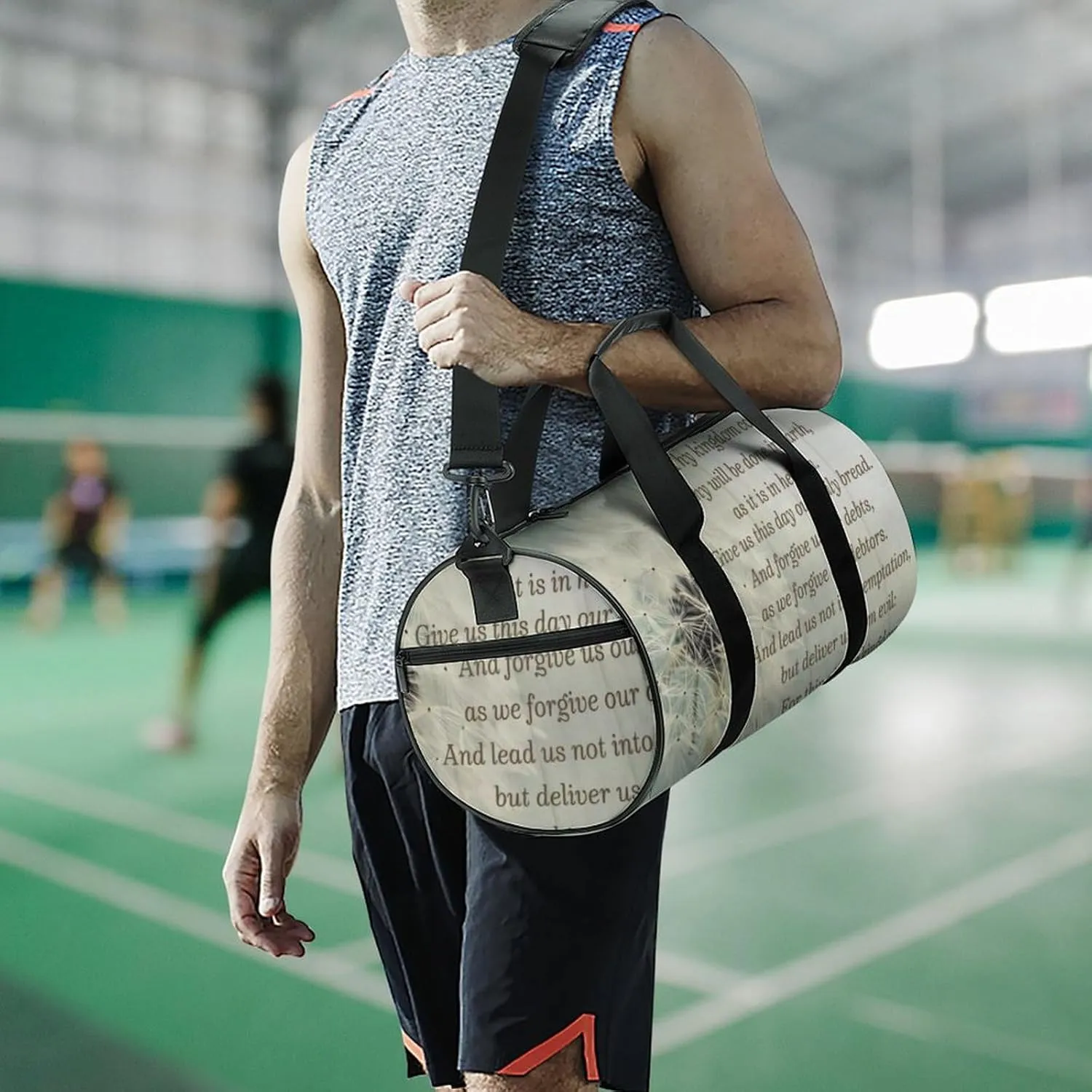 Yellow Lemons Pattern Fitness Bag Waterproof And Stain Resistant Suitable for Unisex