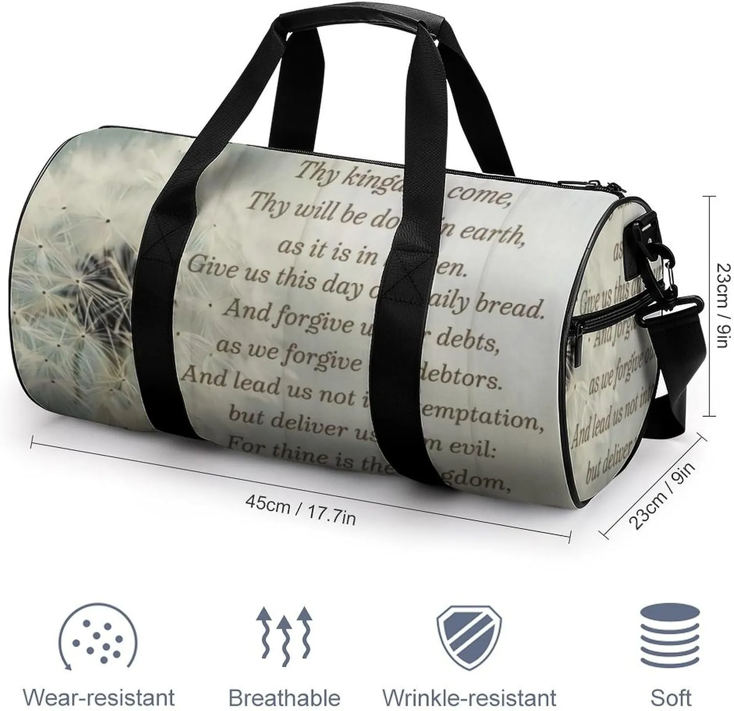 Yellow Lemons Pattern Fitness Bag Waterproof And Stain Resistant Suitable for Unisex