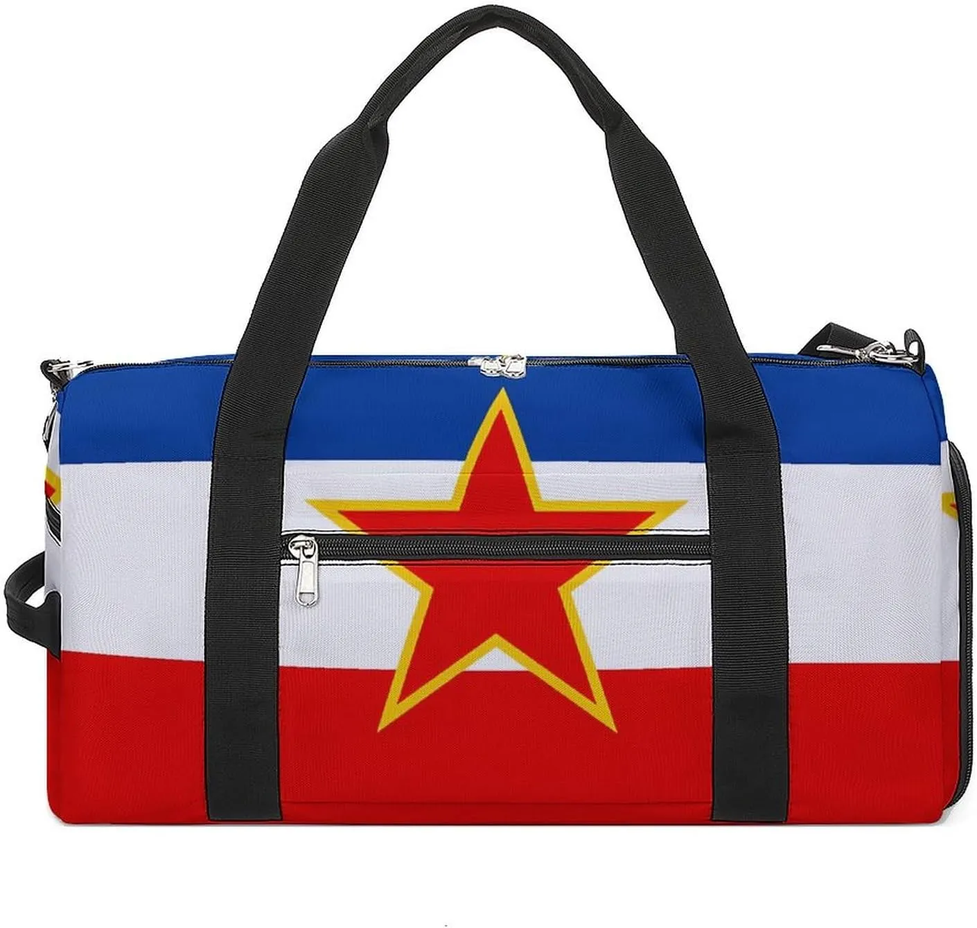 Yugoslavia National Country Flag Funny Gym Bag Travel Duffel Bags Carry On Weekender Overnight Bag for Women Men