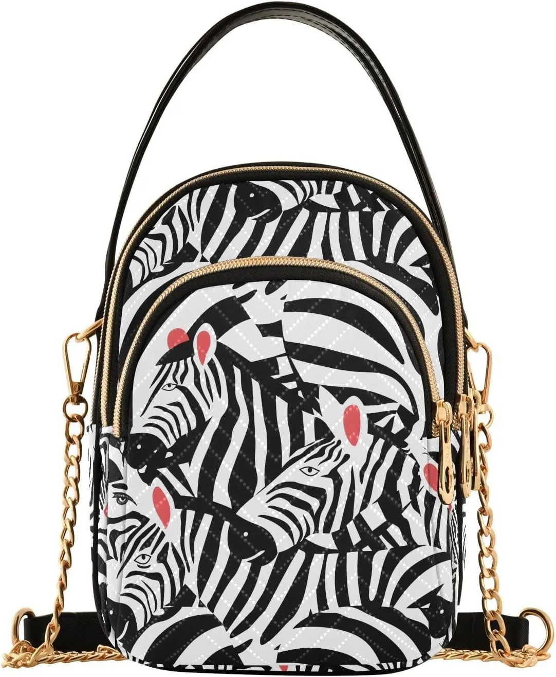 Zebra Animal Black White Crossbody Bag for Women Mini Cell Phone Purse Women's Shoulder Handbag