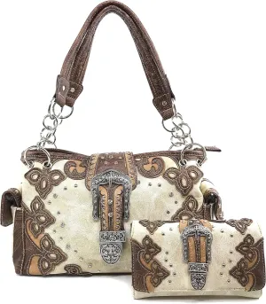 Zelris Western Women Conceal Carry Buckle Handbag Wallet Set