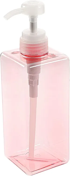Zerodeko 1 PC Empty Bottle 650ml Square Pump Bottle Refillable Bottle Dispenser for Face Wash Shampoo Body Wash Hand Soap