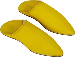ZIWANIA Art Of Handmade Men's Slippers - Premium Yellow Moroccan Babouche, Classic Pointed Toe, Traditional Leather, Emblematic