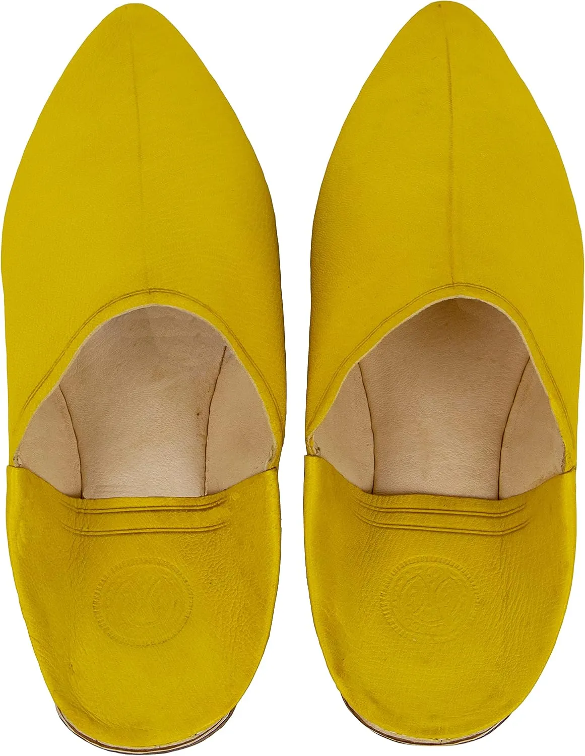 ZIWANIA Art Of Handmade Men's Slippers - Premium Yellow Moroccan Babouche, Classic Pointed Toe, Traditional Leather, Emblematic